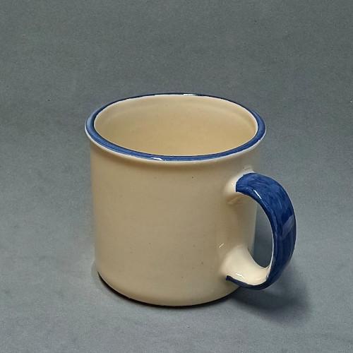 PORC.GRETTA JARRO MUG 430 CC BEIGE FILETE AZUL VIEJO - J207A