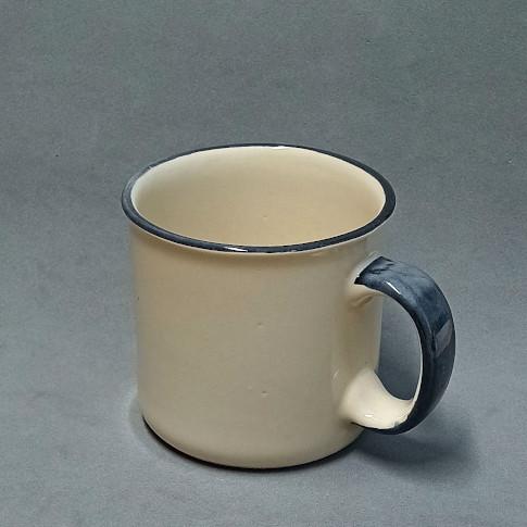 PORC.GRETTA JARRO MUG 430 CC BEIGE FILETE GRIS PETROLEO - J207N