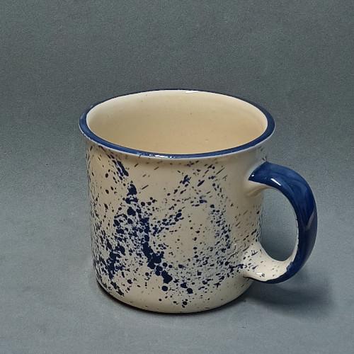 PORC.GRETTA JARRO MUG 430 CC BEIGE SALPICADO AZUL VIEJO - J207SA